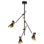 Diablo Modern 3 Light Ceiling Pendant In Black And Gold Finish 5943-3BG