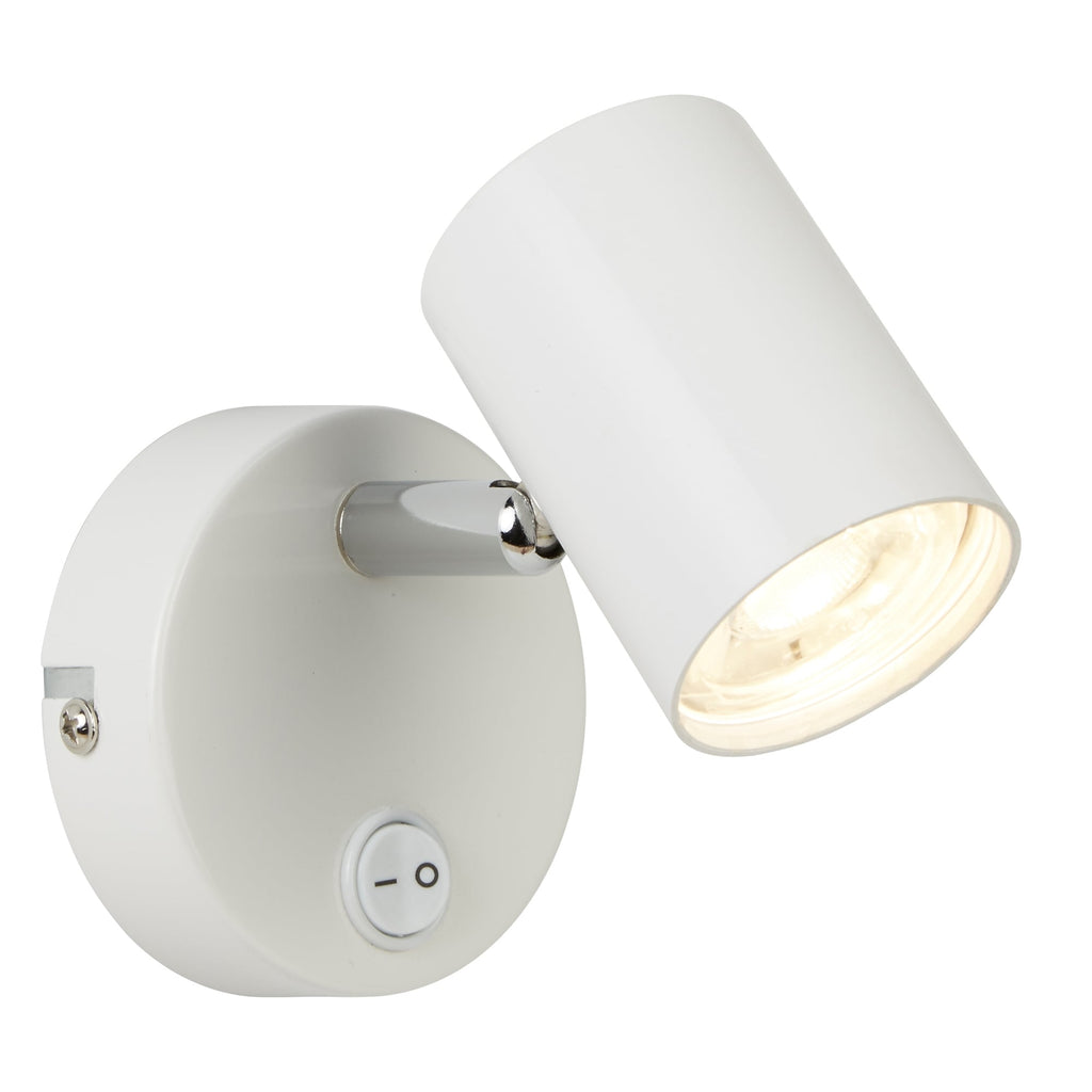 Rollo Modern LED Cylinder Head Wall Spotlight In White Finish 3171WH