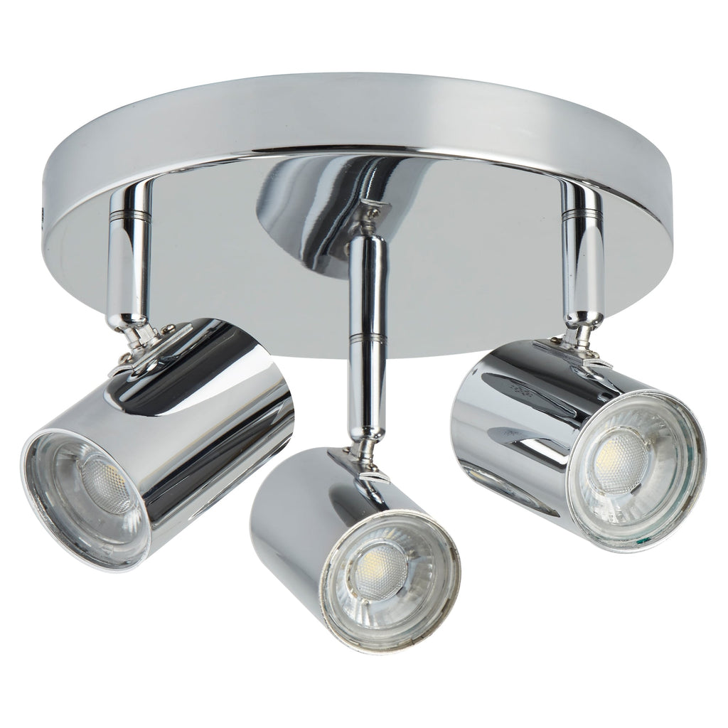 Rollo Modern LED Cylinder Head Plate Ceiling Spotlight In Chrome Finish 3173CC