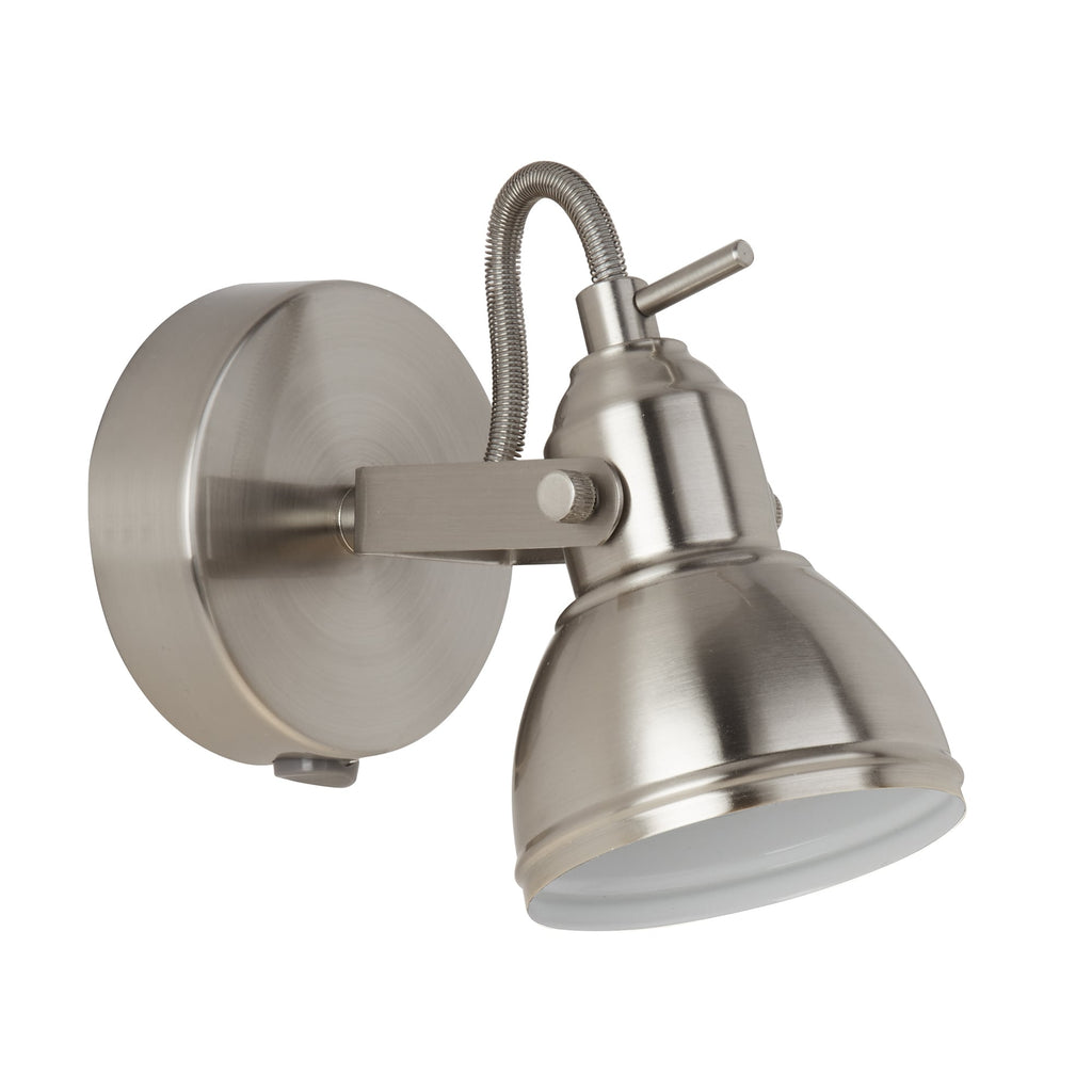 Focus Single Wall Spotlight In Satin Silver Finish 1541SS