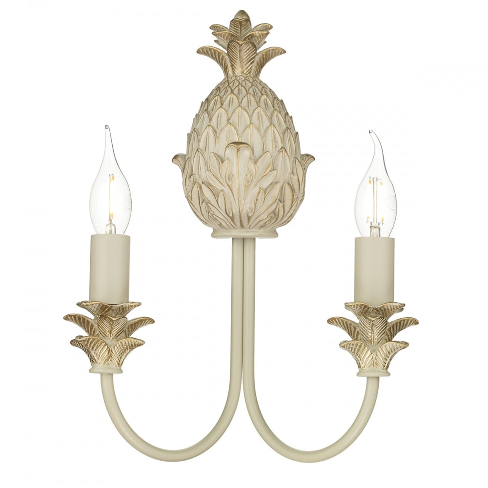 Cabana Contemporary Twin Wall Light In Cream And Gold Finish CAB0912