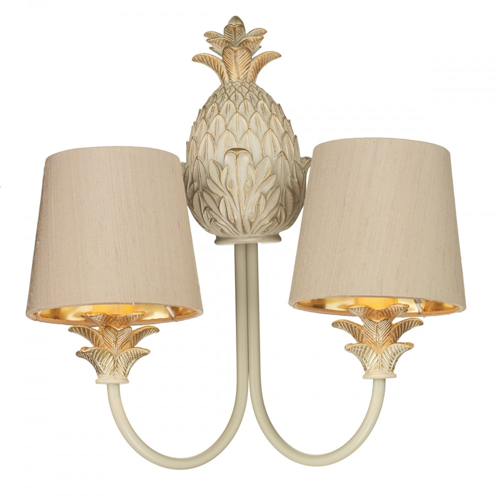 Cabana Contemporary Twin Wall Light In Cream And Gold Finish CAB0912