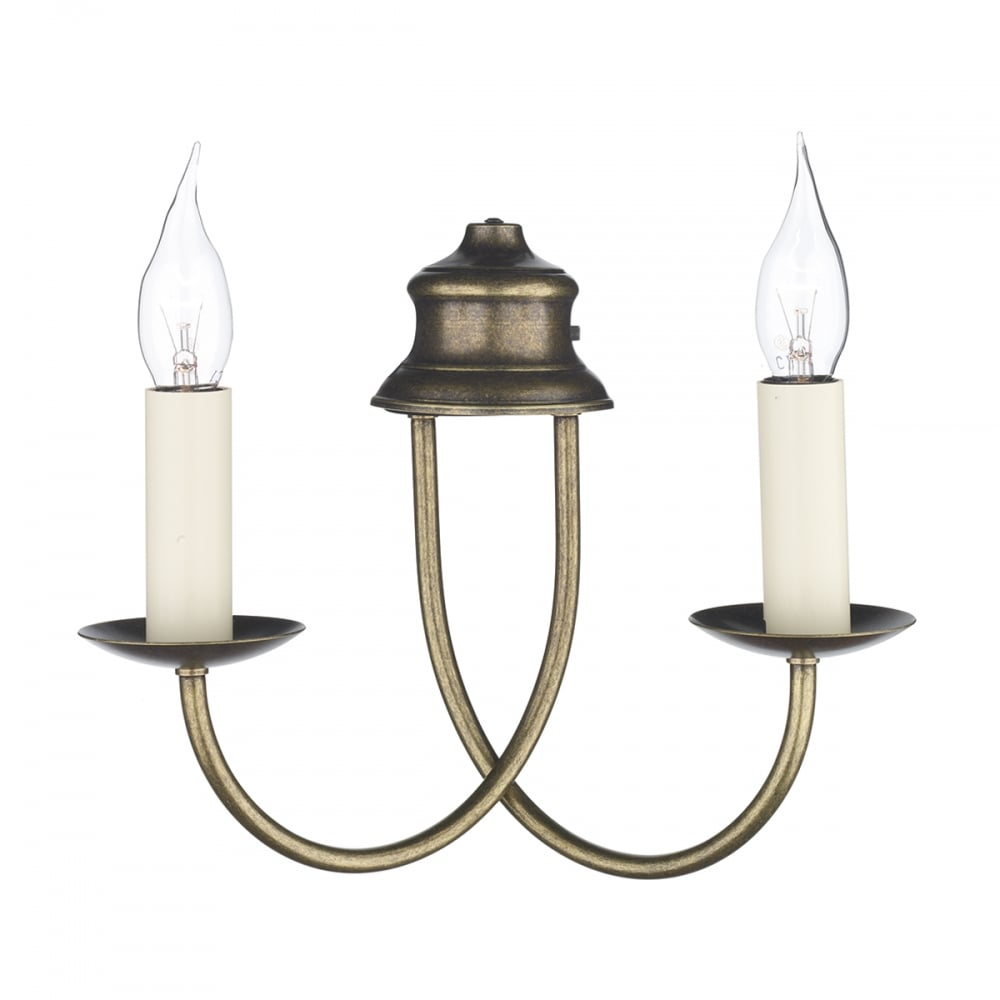 Bermuda Classic Twin Wall Light In Aged Brass Finish BEM0958