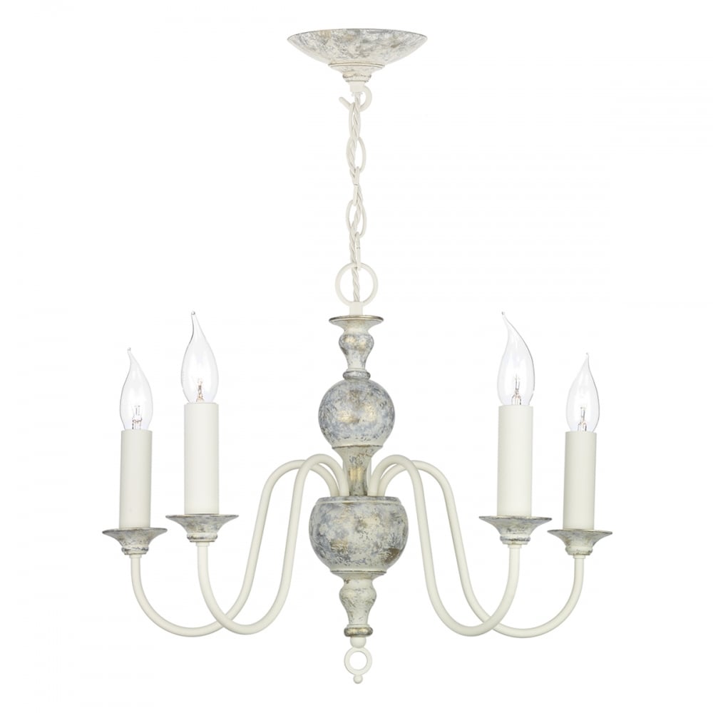 Flemish 5 Light Ceiling Pendant In Grey And Gold Finish FLE0512