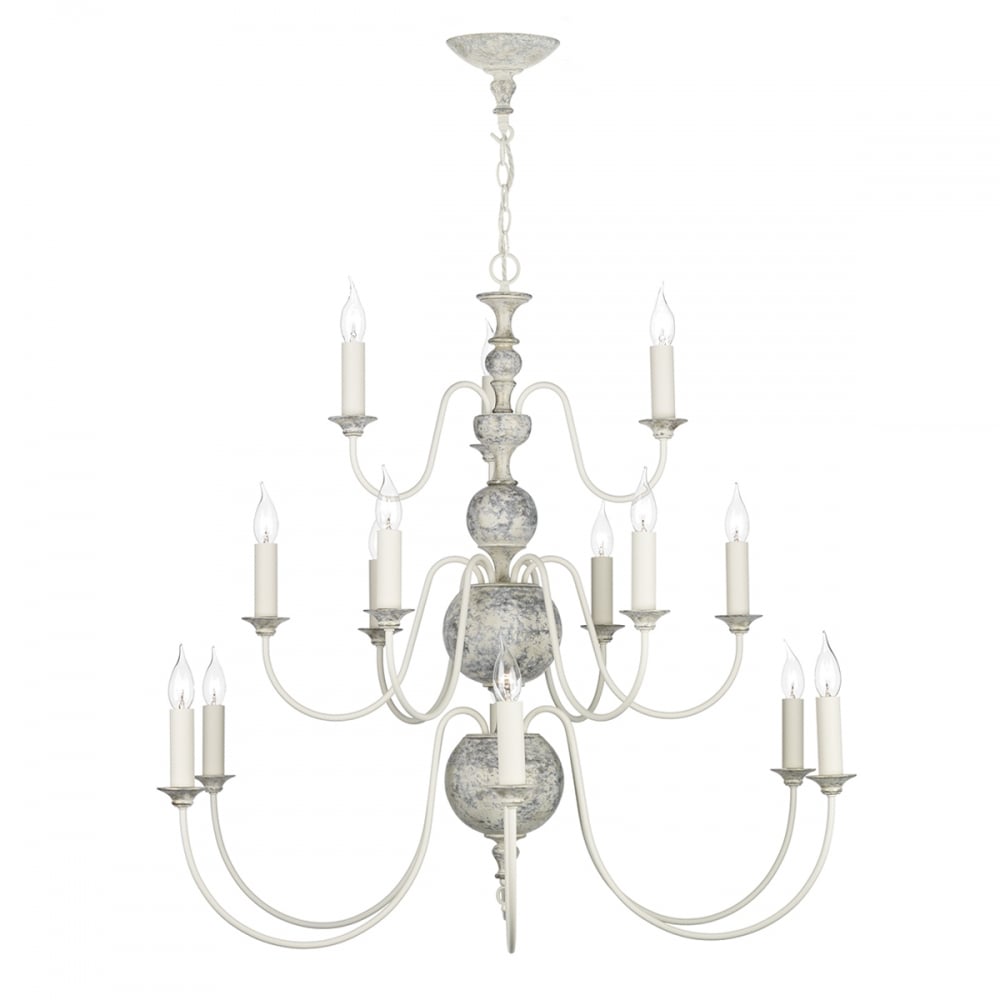 Flemish 15 Light Ceiling Pendant In French Cream Finish FLE1512