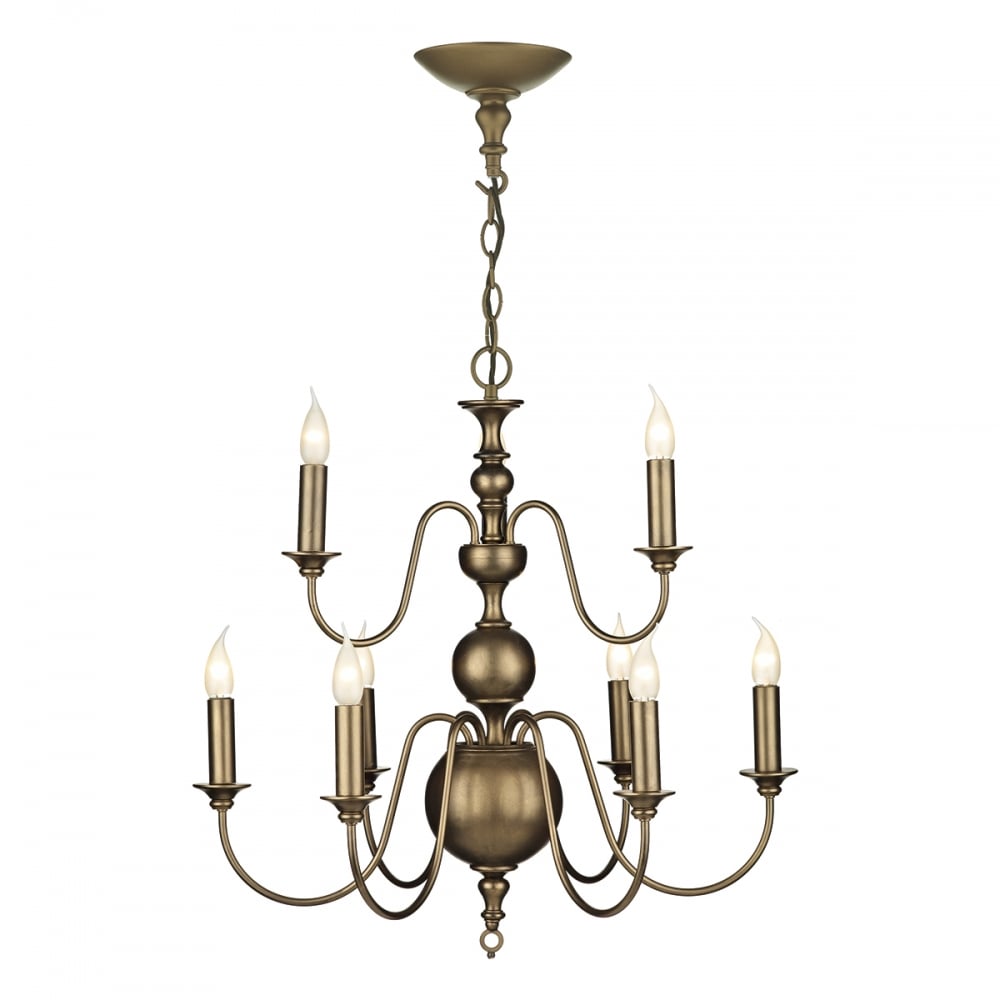 Flemish 9 Light Ceiling Pendant In Matt Bronze Finish FLE1331