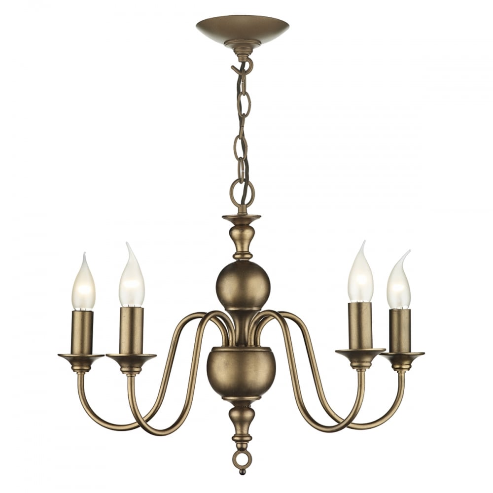 Flemish 5 Light Ceiling Pendant In Matt Bronze Finish FLE0531