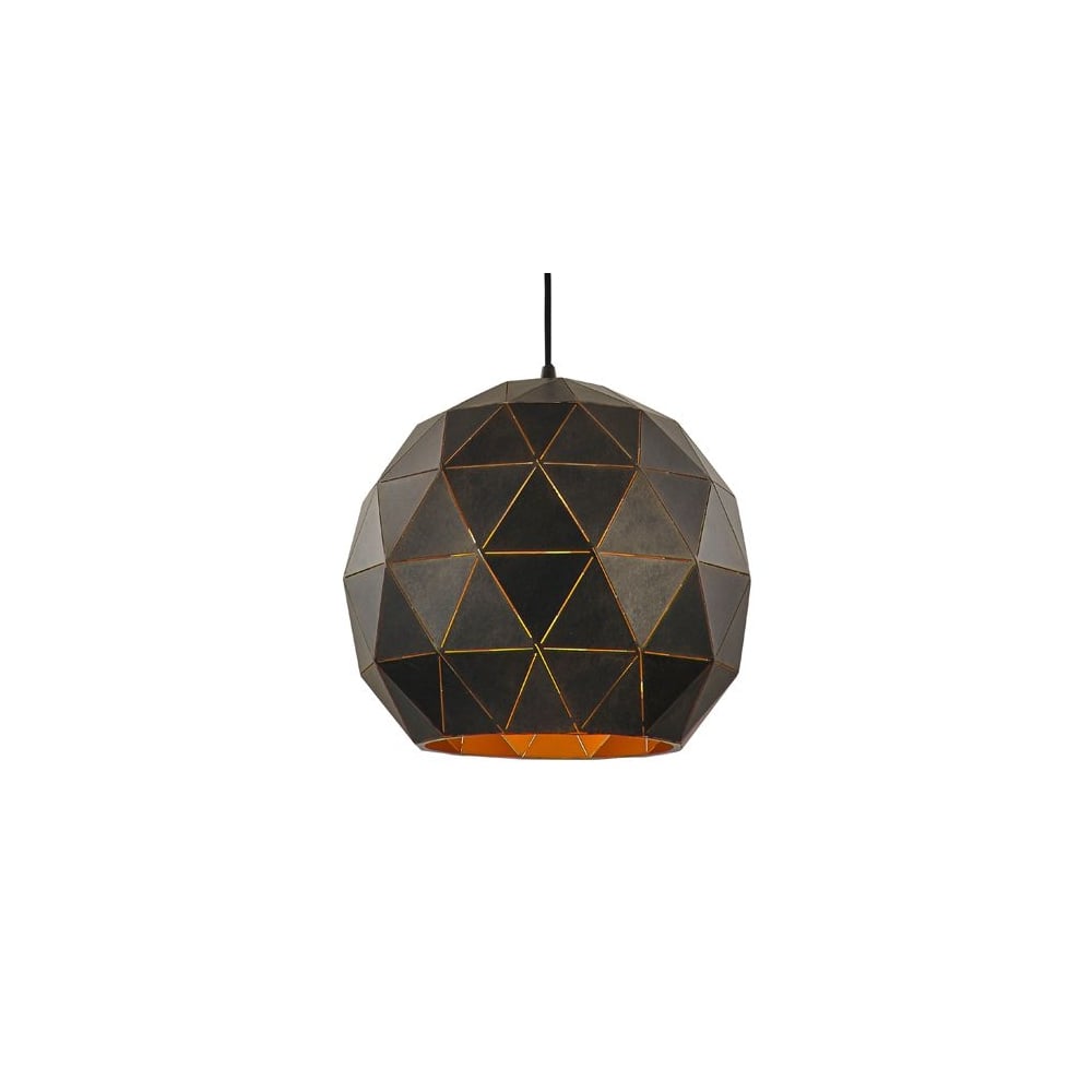 Large Round Ceiling Pendant Light In Brushed Black Gold Finish SUS155