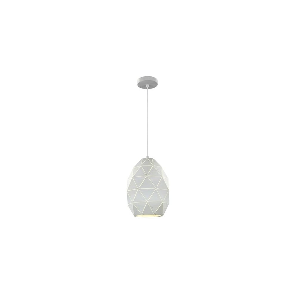 Oval Ceiling Pendant Light In White Finish SUS148
