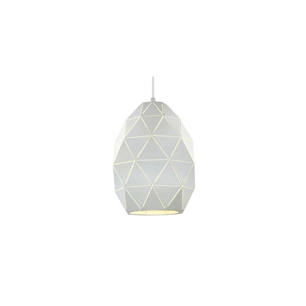 Oval Ceiling Pendant Light In White Finish SUS148