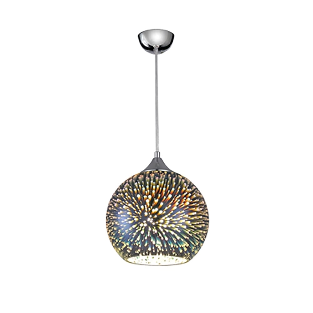 3D Effect Small Ceiling Pendant Light In Silver And Chrome Finish SUS126