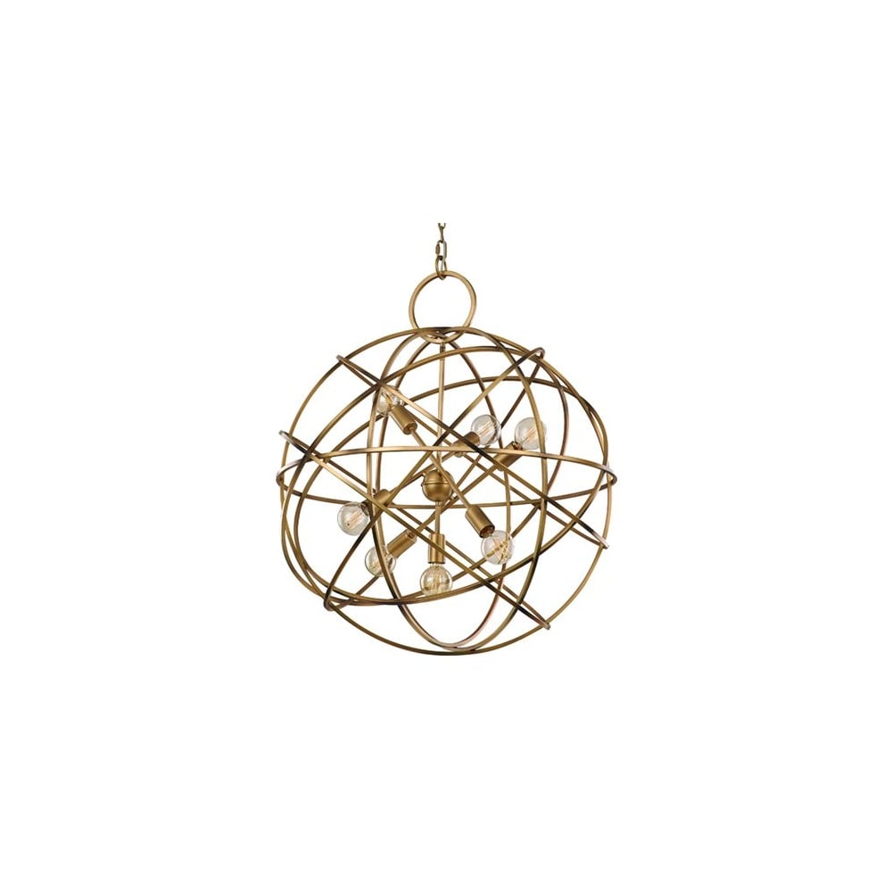 Orbit Large Ceiling Pendant Light In Matt Gold Ironwork Finish F2366/7