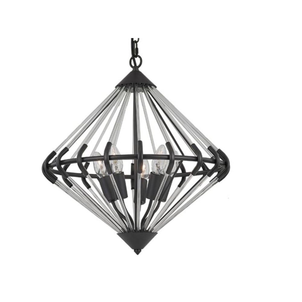 Large Ceiling Pendant Light In Antique Ironwork Finish F2363/5