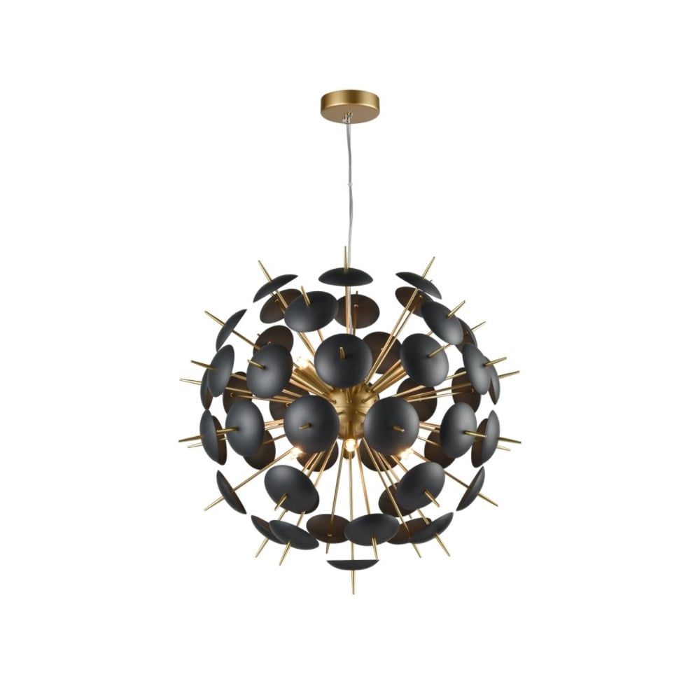 Modern LED Large Ceiling Pendant Light In Matt Black And Gold Finish F2386-12
