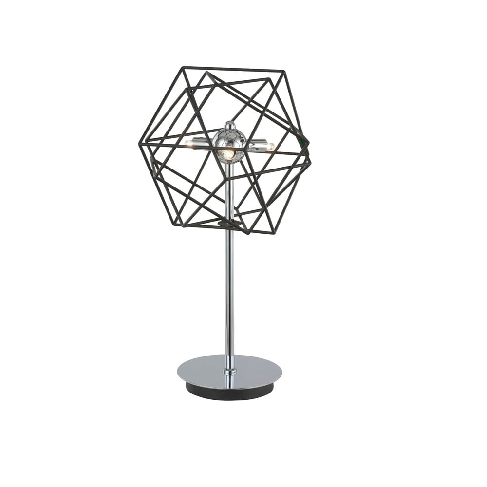 Table Lamp In Chrome And Ironwork Finish