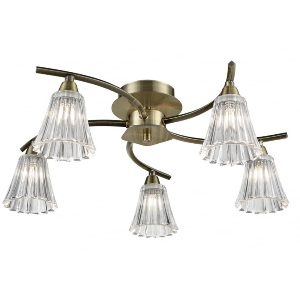 5 Light Semi Flush Ceiling Light In Bronze Finish FL2378-5