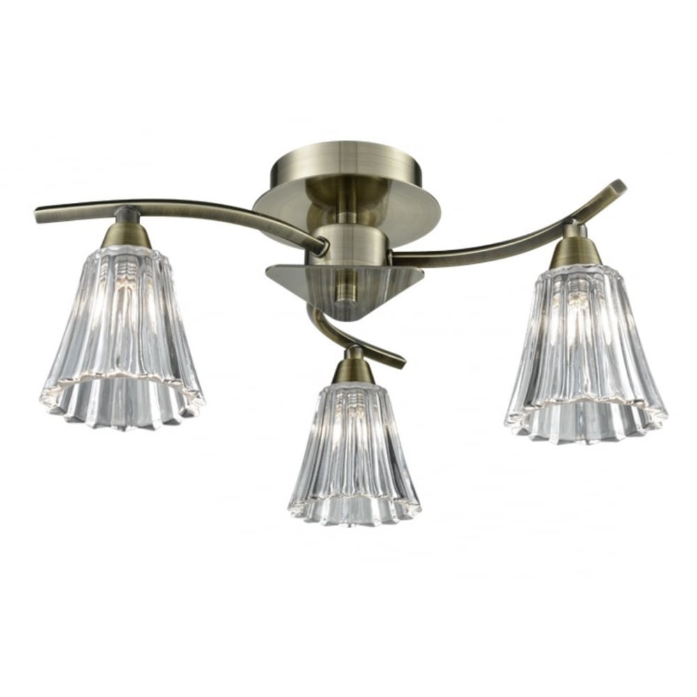 3 Light Semi Flush Ceiling Light In Bronze Finish FL2378-3