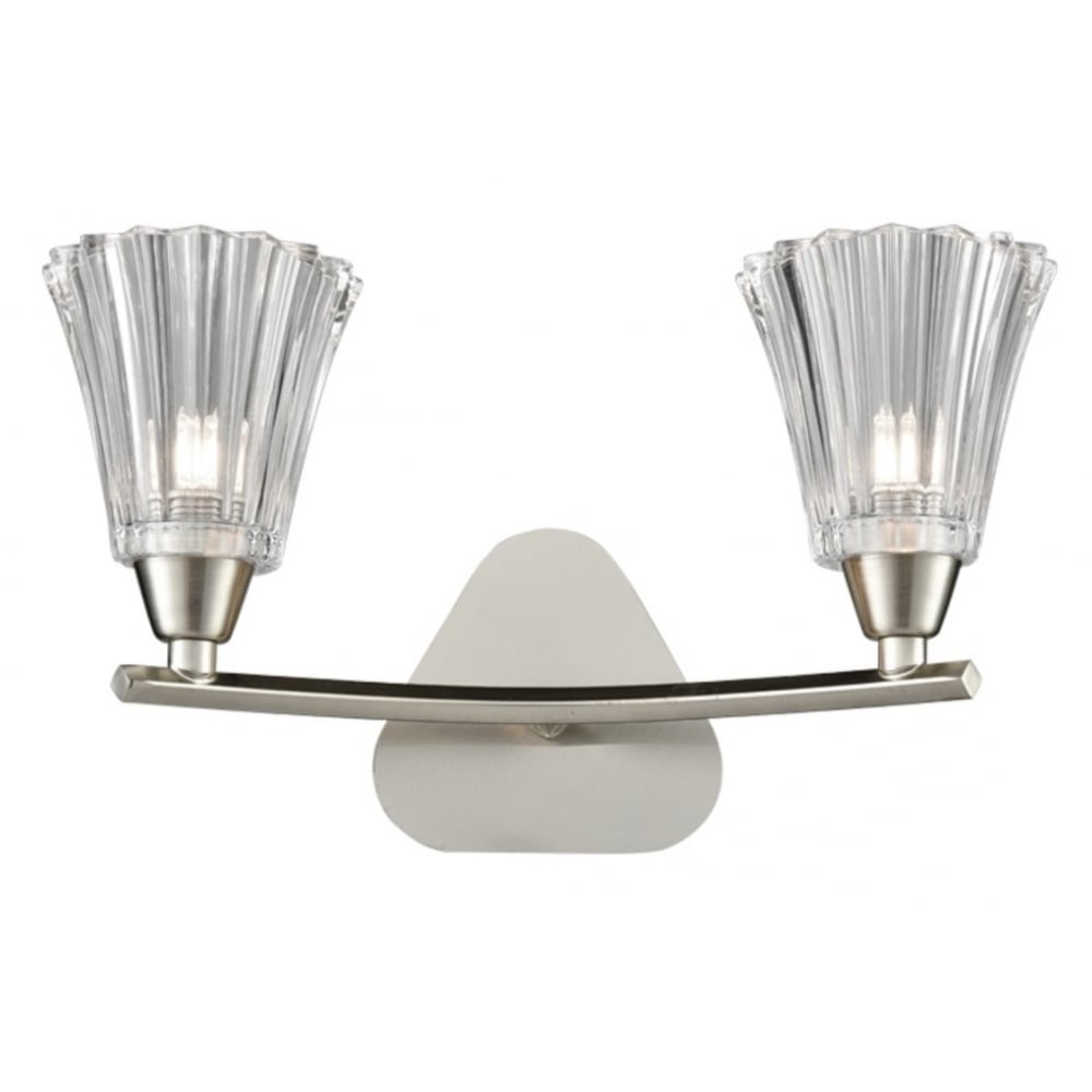 Twin Wall Light In Satin Nickel Finish F2376-2
