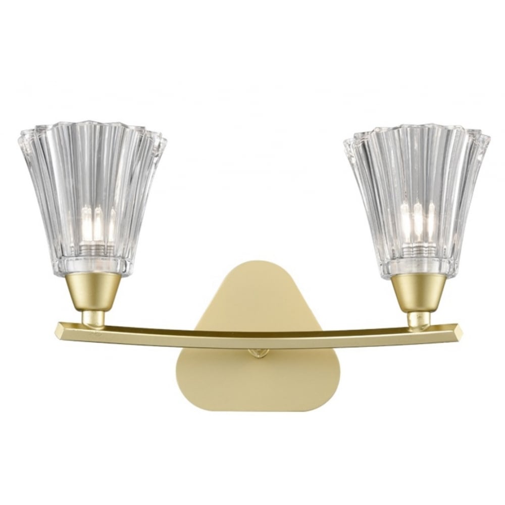 Twin Wall Light In Matt Gold Finish F2377-2
