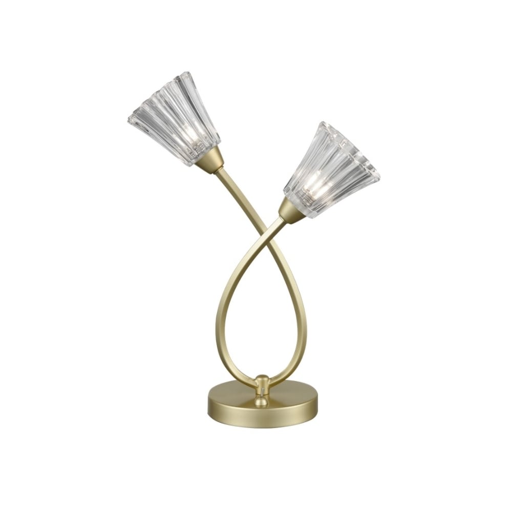 Twin Table Lamp In Matt Gold Finish