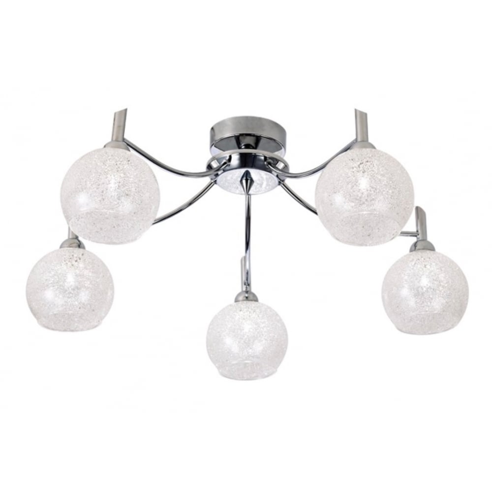5 Light Semi Flush Ceiling Light In Chrome Finish F2359/5