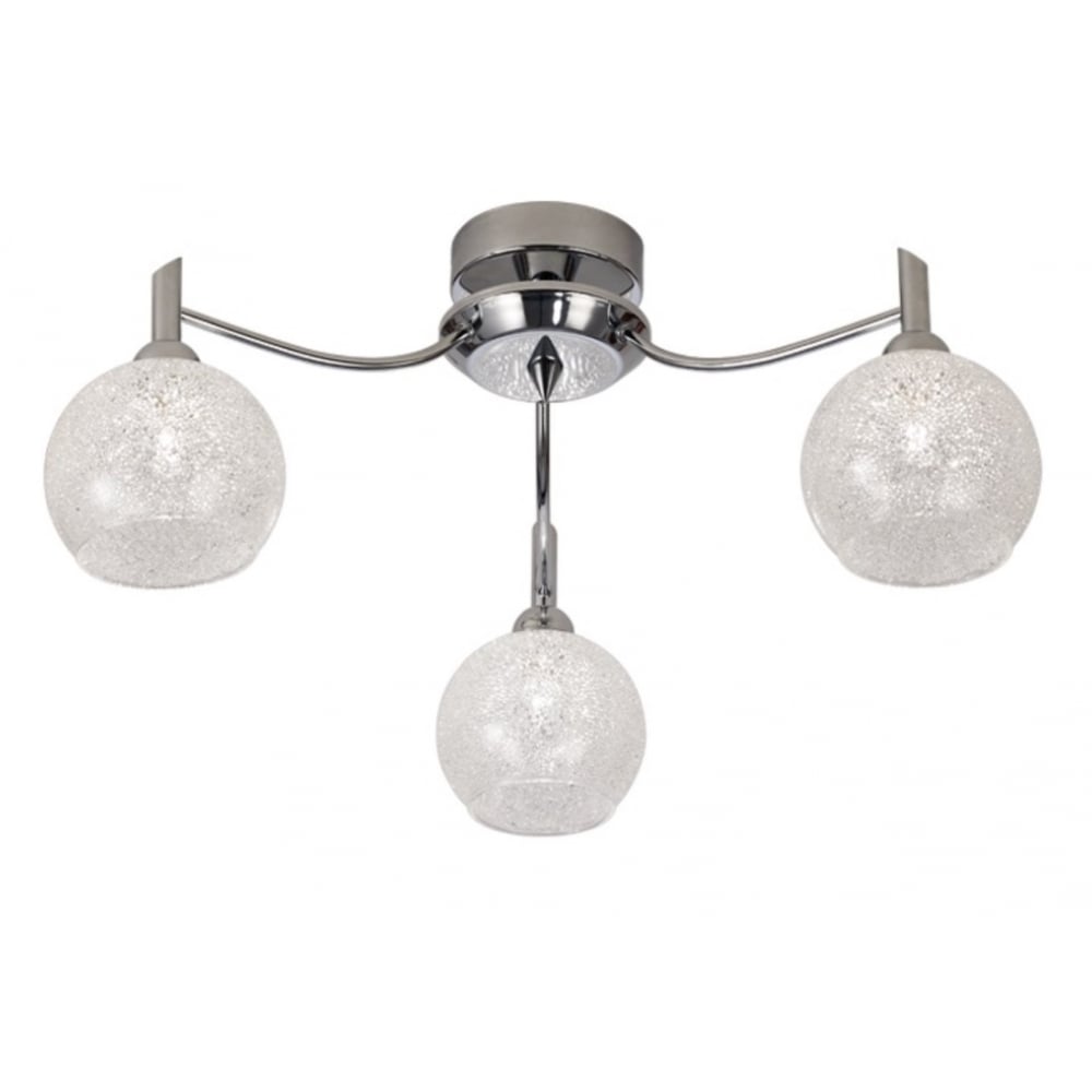 3 Light Semi Flush Ceiling Light In Chrome Finish F2359/3