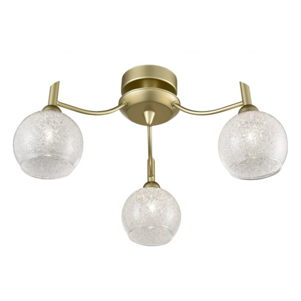 3 Light Semi Flush Ceiling Light In Matt Gold Finish FL2383-3