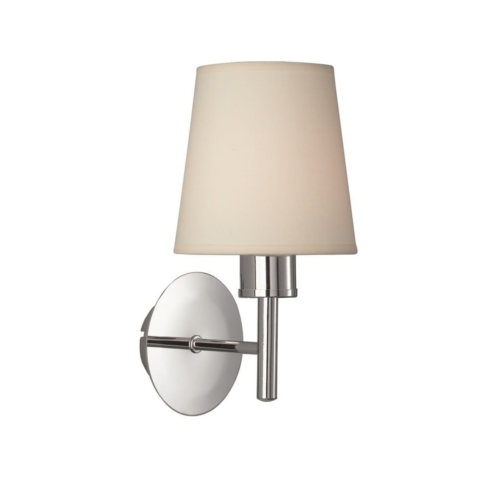 Single Wall Light In Chrome Finish With Fabric Shade F2126/1/1123