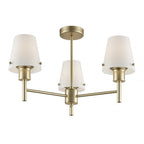 3 Light Semi Flush In Chrome Finish With Opal Glass Shades FL2126/3/991