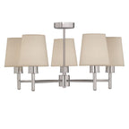 5 Light Semi Flush In Chrome Finish With Opal Glass Shades FL2126/5/991
