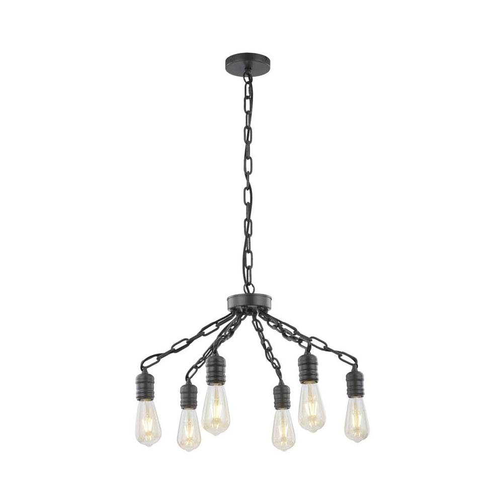 Modern 6 Light Duo Mount Ceiling Light In Antique Ironwork Finish FL2365/6