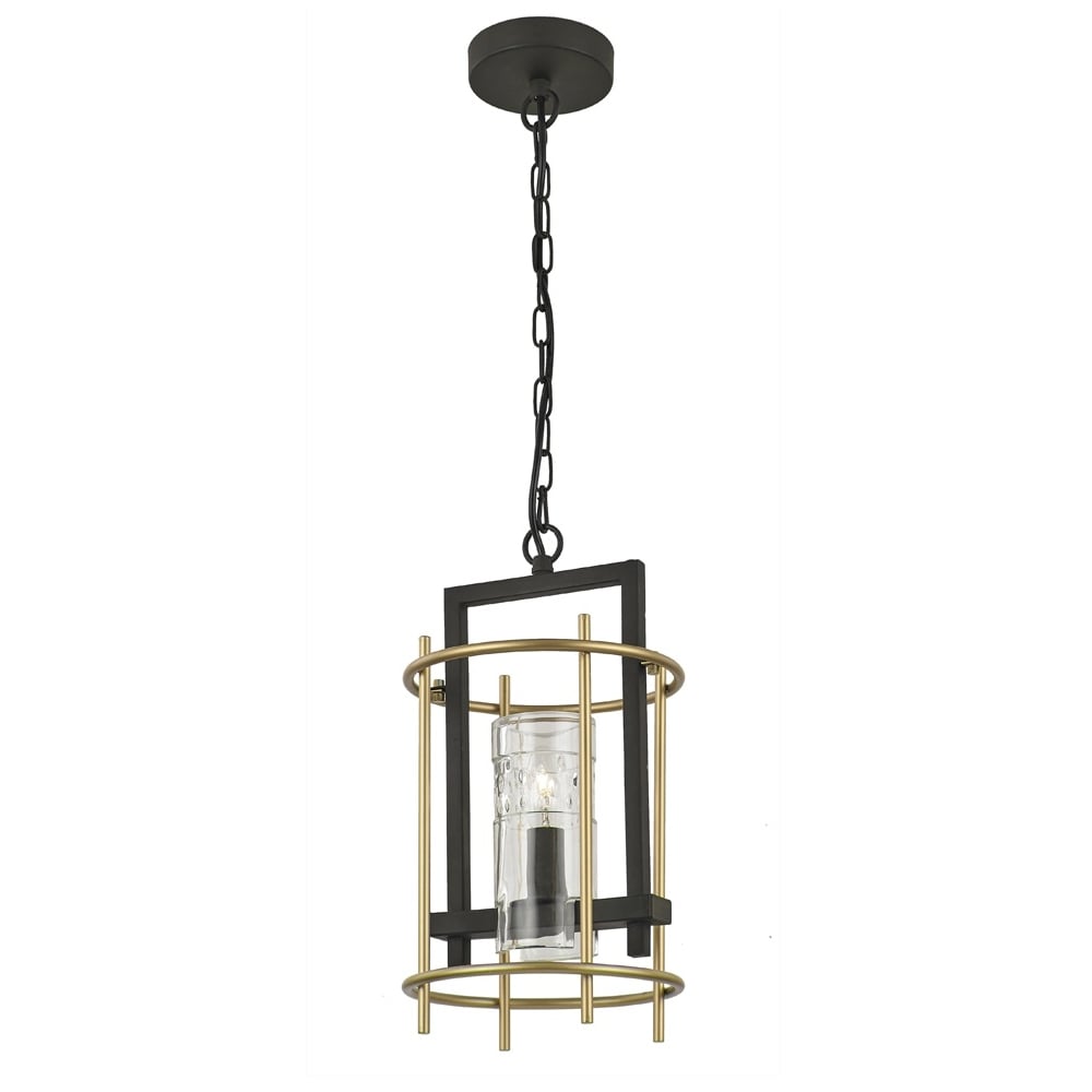 Bistro Stylish Ceiling Pendant Light In Antique Ironwork And Matt Gold Finish F2368/1