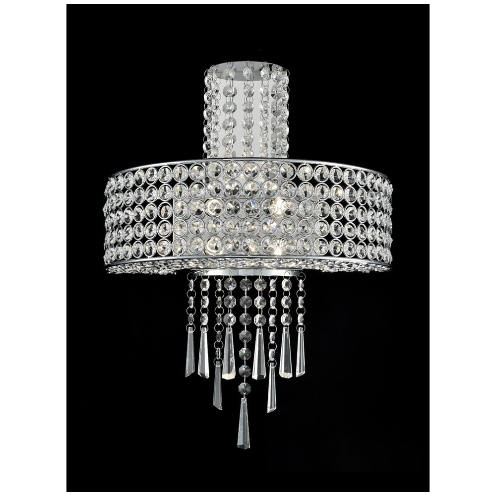 Stunning 4 Light Crystal Wall Light In Polished Chrome Finish F2381-4