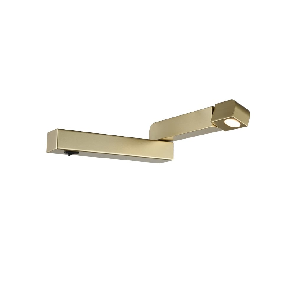 Adjustable Right Hand LED Reading Wall Light In Matt Gold Finish W078