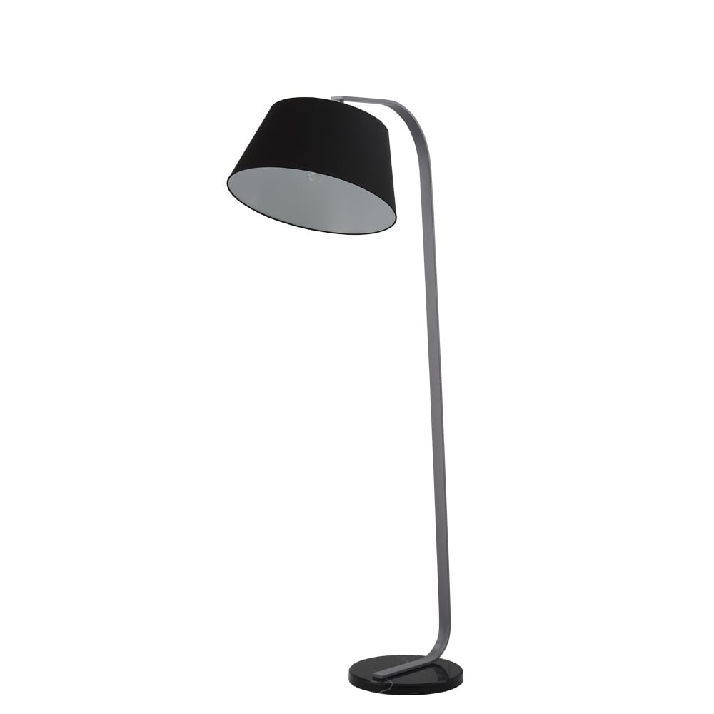 Modern Foor Lamp With Marble Base And Black Shade S228/1173