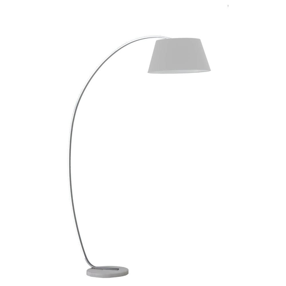 Modern Foor Lamp With Marble Base And Silver Grey Shade S227/1172