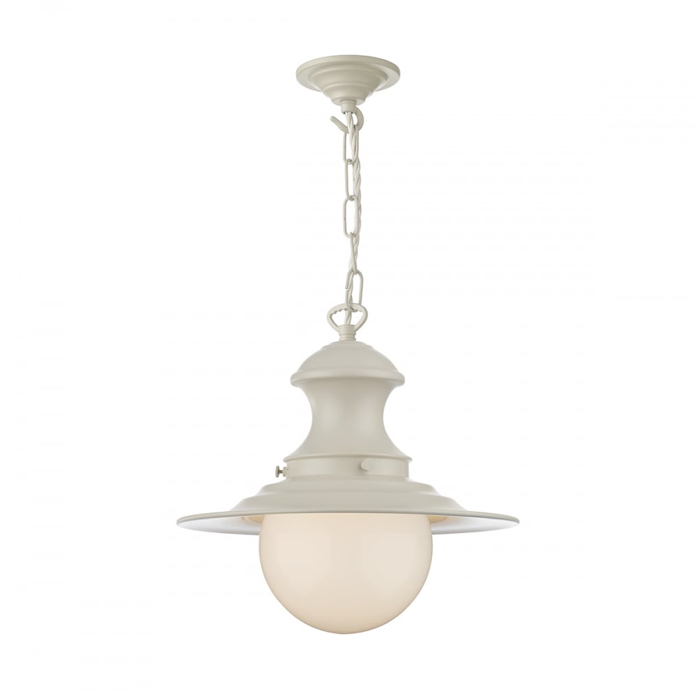 Station Traditional Ceiling Pendant Light In Cotswold Cream Finish STN0199