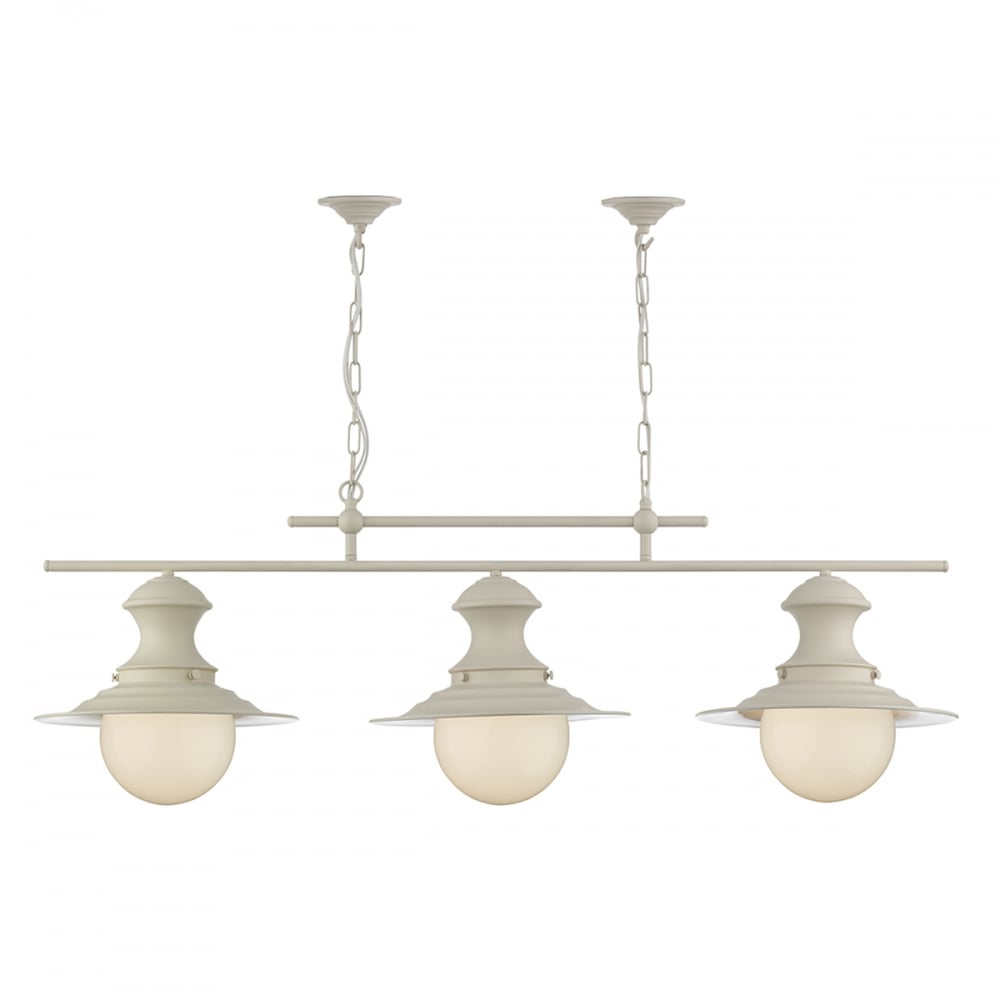 Station Traditional Ceiling Bar Pendant Light In Cotswold Cream Finish STN0399