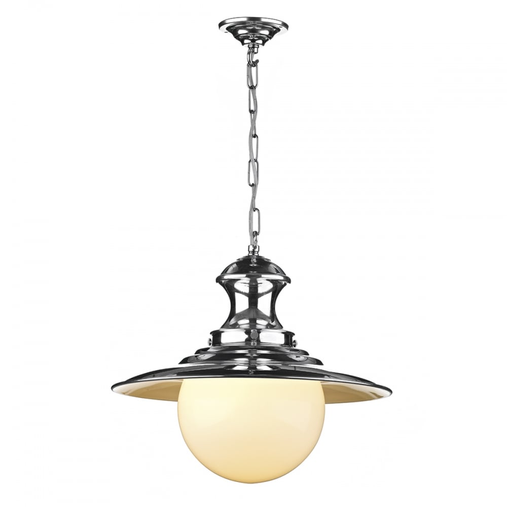 Station Traditional Ceiling Pendant Light In Polished Chrome Finish STN8199