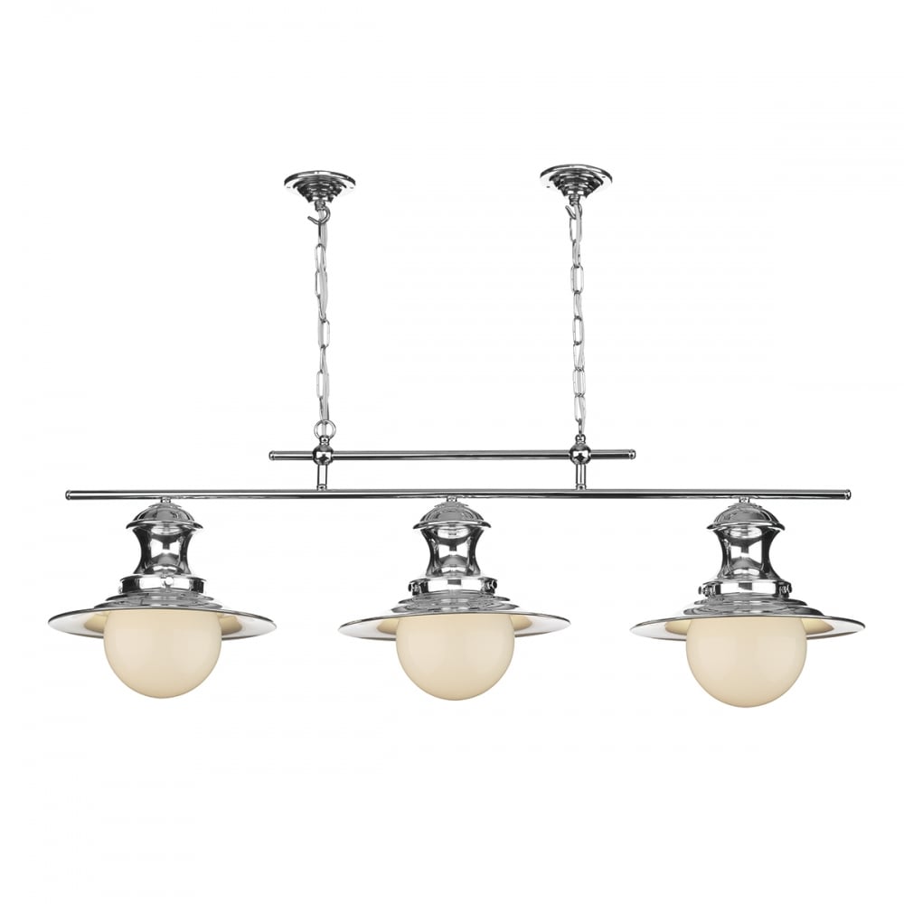 Station Traditional Ceiling Bar Pendant Light In Chrome Finish STN0399-50-20-C00-G16
