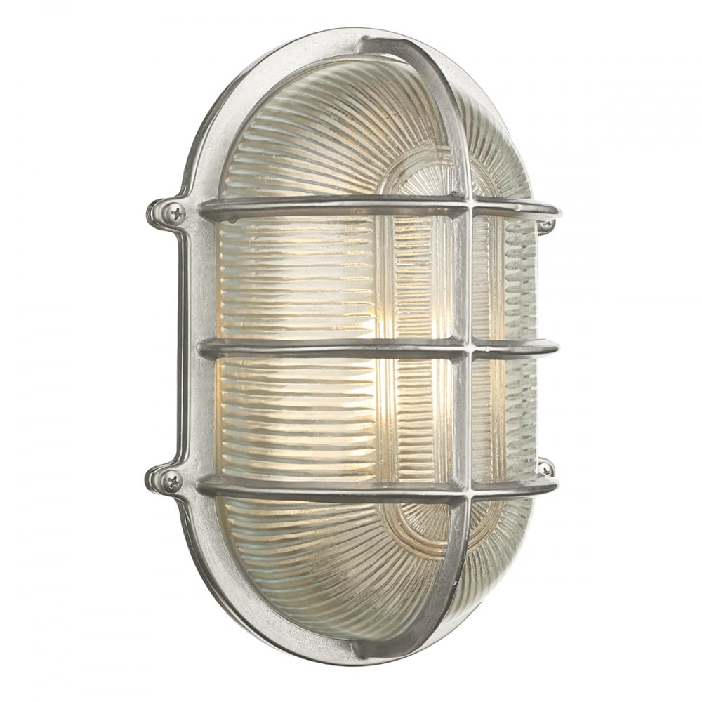 Admiral Outdoor Oval Wall Light In Nickel Finish IP64 ADM2138