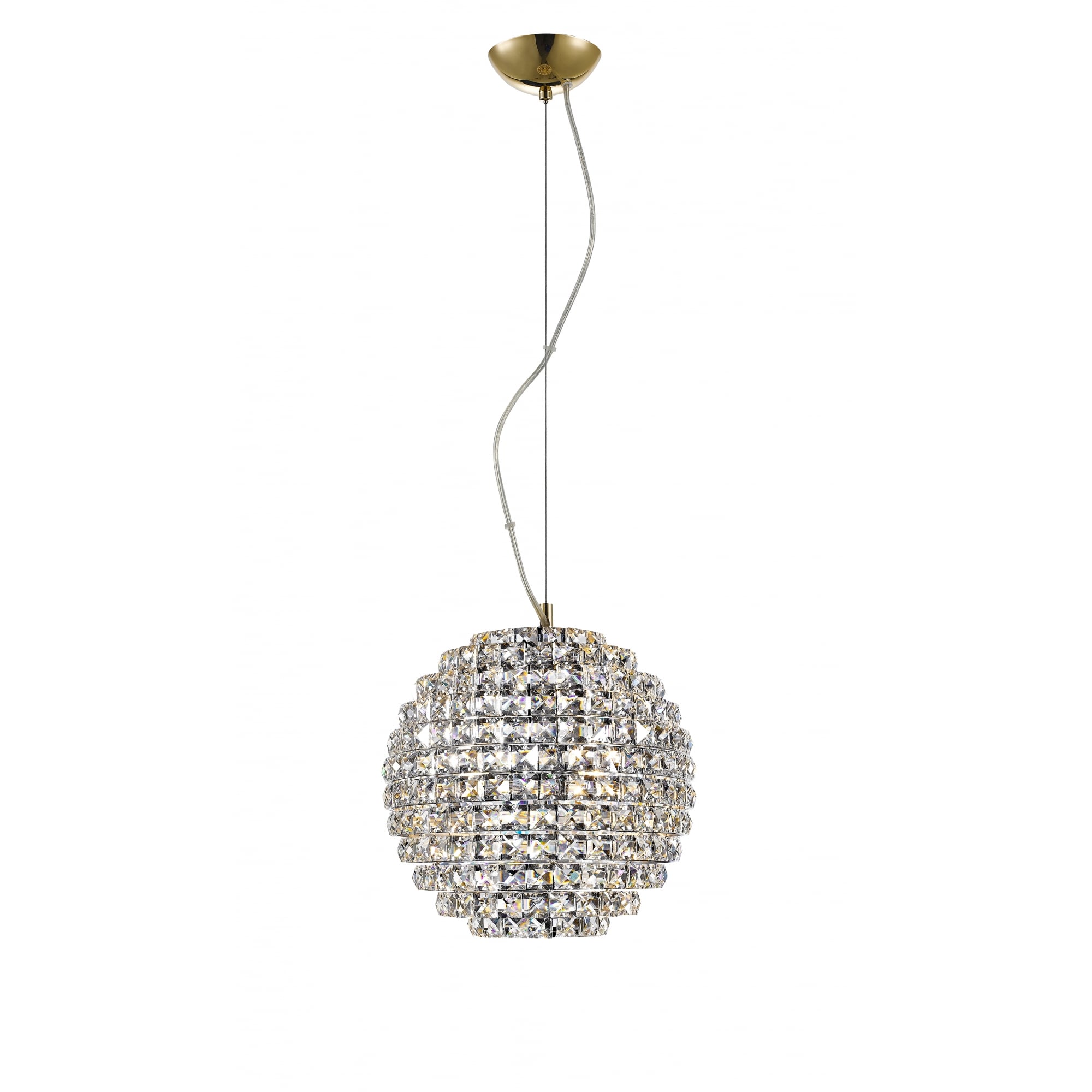 Nord Stylish Small Crystal Ceiling Pendant Light In Gold Finish CFH608241/S/G