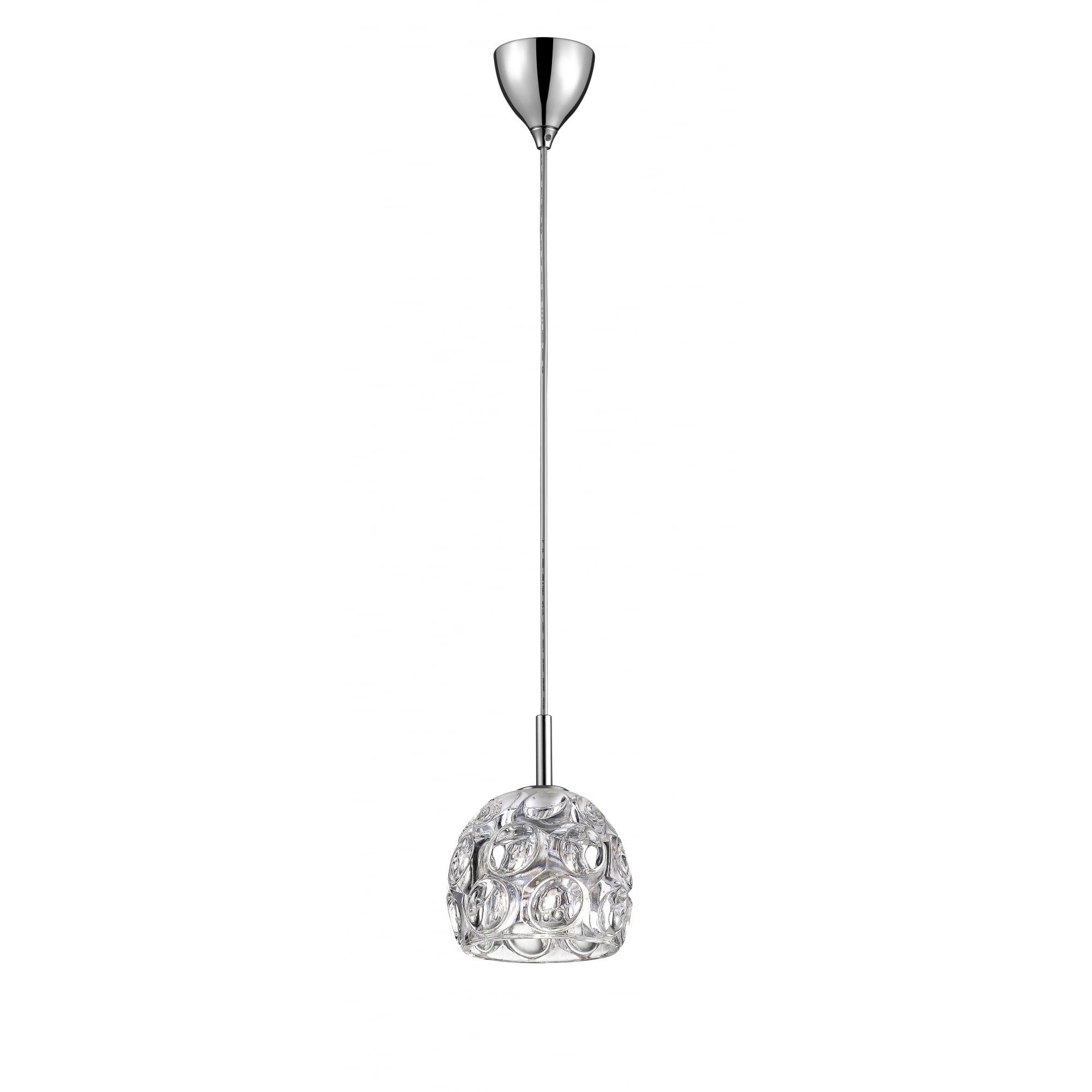 Clea Crystal Single Ceiling Pendant Light In Chrome Finish CFH1704/01/CH