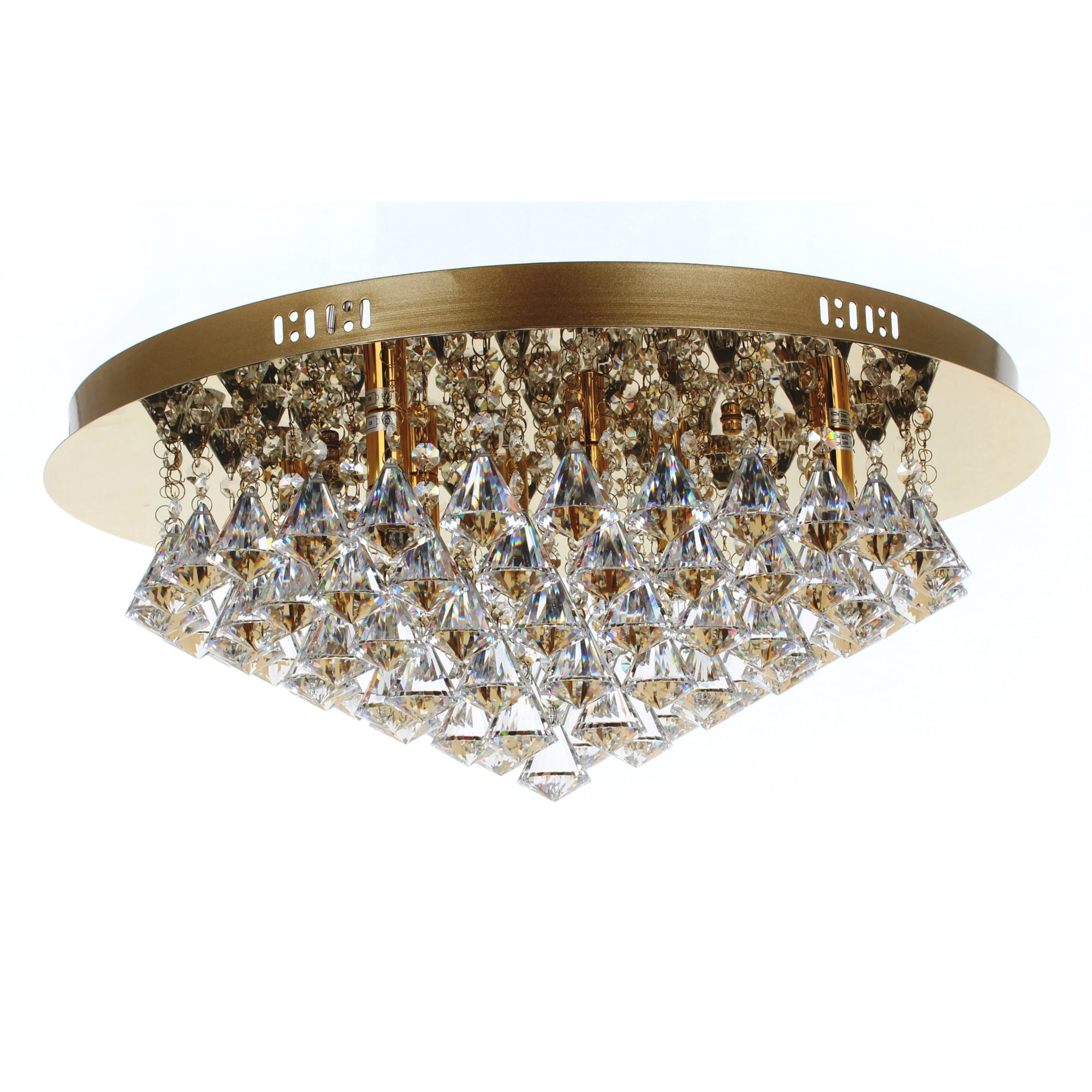 Parma 8 Light Crystal Ceiling Flush Light In Gold Finish CFH011025/08/G
