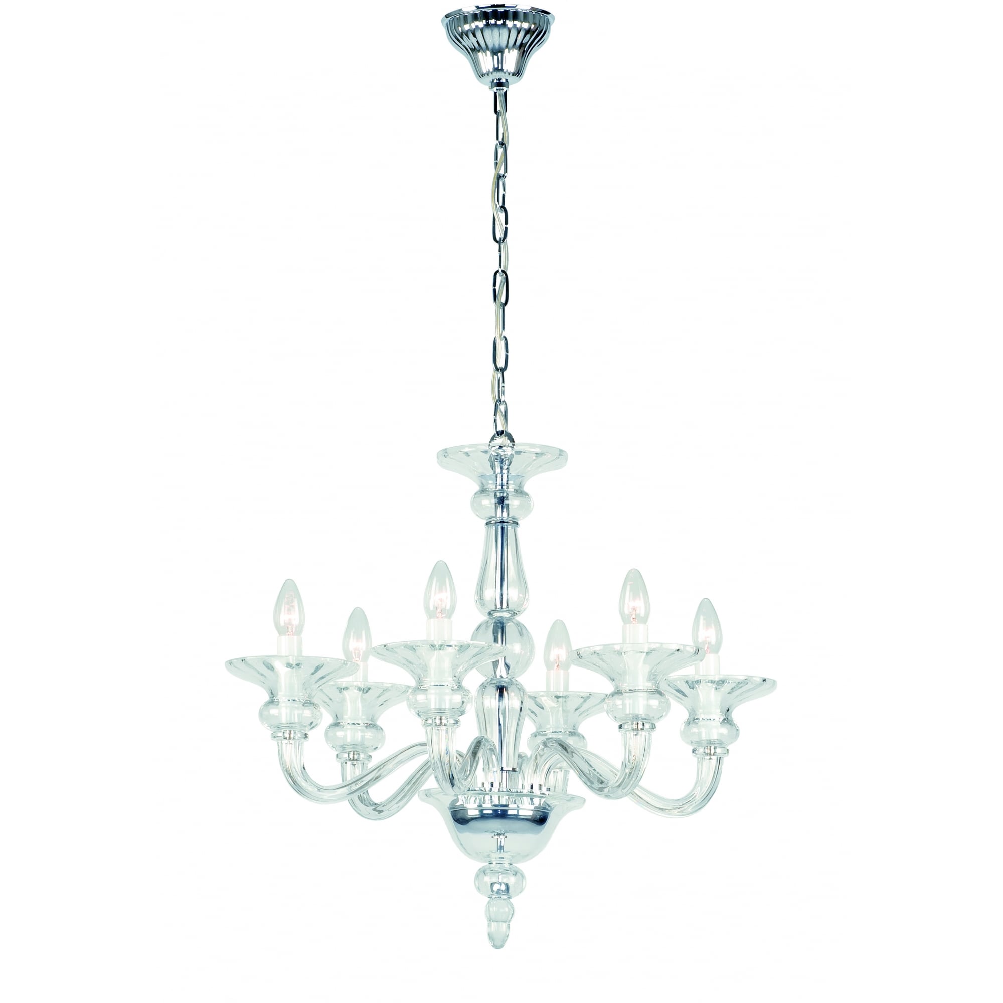 CB301164/06/CH Zagreb 6 Light Chrome & Crystal Pendant