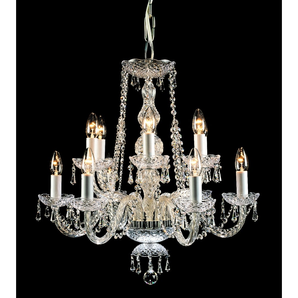 Modra Stylish 12 Light Crystal Chandelier In Chrome Finish CP00071/12/CH