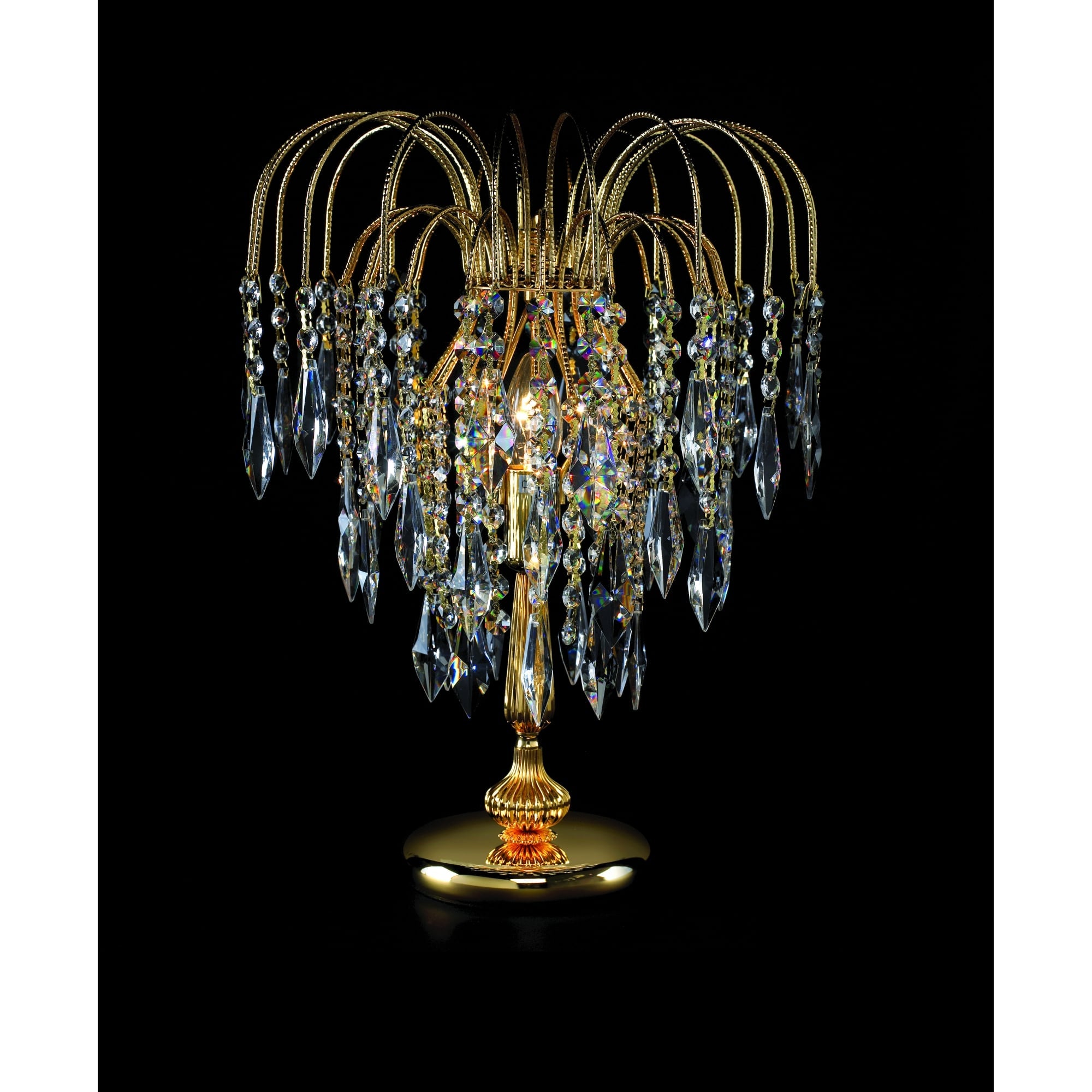 Shower Crystal Waterfall Table Lamp In Gold Finish ST01900/TL/G