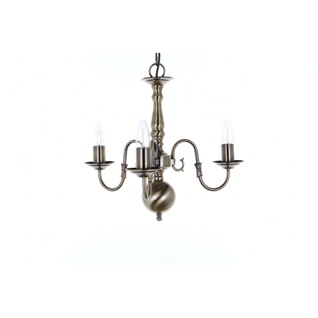 Flemish 3 Light Chandelier In A Choice Of Finishes BF00350/03