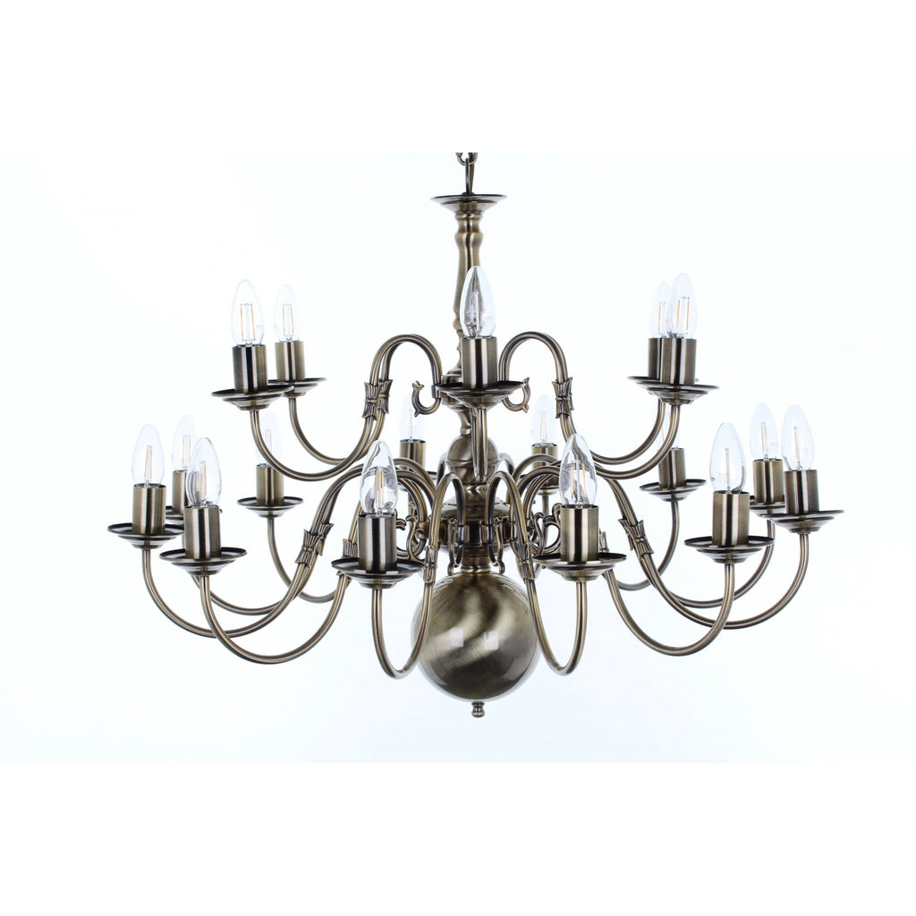 Flemish 18 Light Chandelier In A Choice Of Finishes BF00350/12+6/AB
