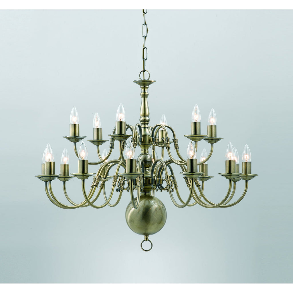 Flemish 18 Light Chandelier In A Choice Of Finishes BF00350/12+6/AB